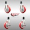 Service Caster 5 Inch 316SS Red Poly Swivel 1-3/4 Inch Expanding Stem Caster Brake SCC, 2PK SS316EX20S514-PPUB-RED-2-TLB-2-134 - alternate 2